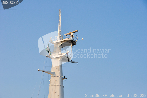 Image of navigation, communication and safety equipment on ship