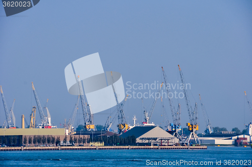 Image of Rotterdam sea cargo port skyline