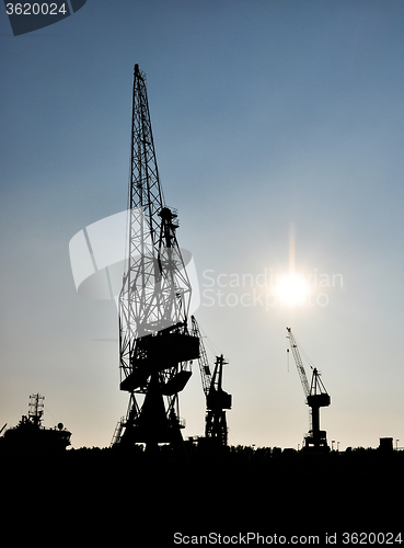 Image of the sea cargo port skyline