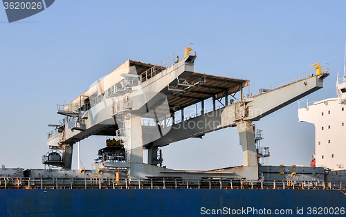 Image of sea cargo port large cranes