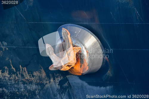 Image of large anchor on board  ship