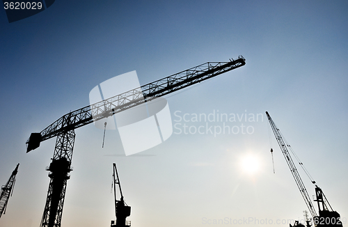 Image of the sea cargo port skyline