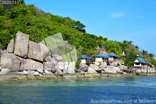 Image of asia kho tao   rocks house boat in thailand  