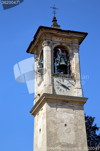 Image of castronno old abstract all  and church tower bell sunny day