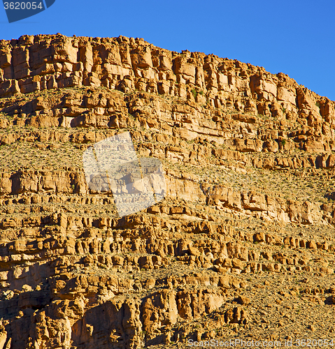 Image of in   africa morocco the atlas dry mountain ground isolated hill