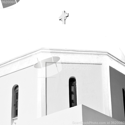 Image of in santorini greece old construction and the sky