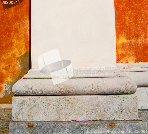 Image of abstract old column in the  country  of red