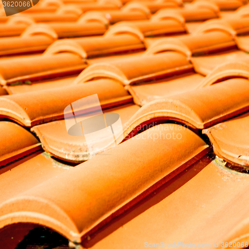 Image of old roof in italy the line and texture of diagonal architecture