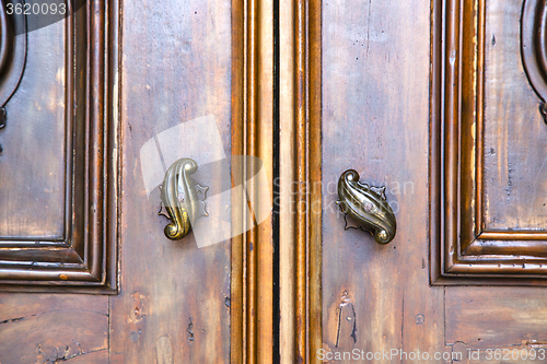 Image of abstract  house  door     in italy  lombardy    nail
