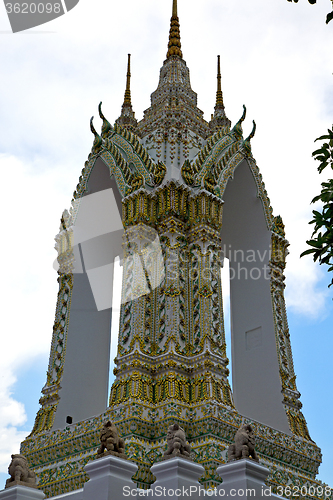 Image of  thailand asia   in  bangkok rain  temple abstract leaf     mosa