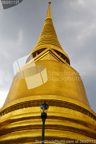 Image of  thailand  in  bangkok  rain   temple abstract street lamp