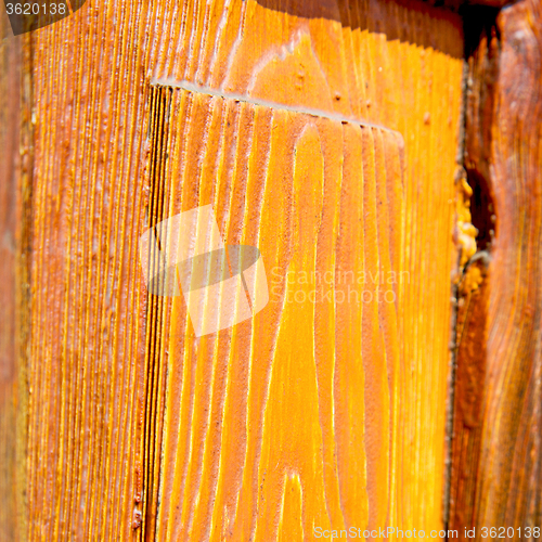 Image of grain texture of a brown antique wooden old door in italy   euro