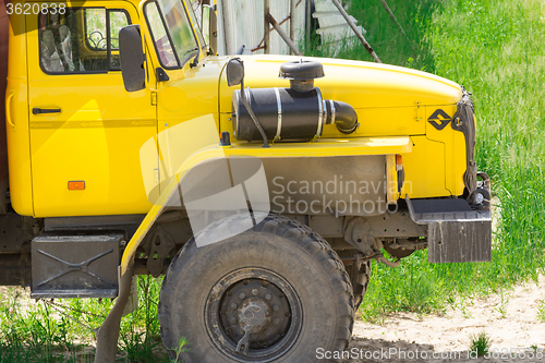 Image of  fragment of the cab truck   