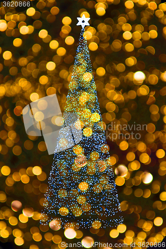Image of christmas tree with blue background