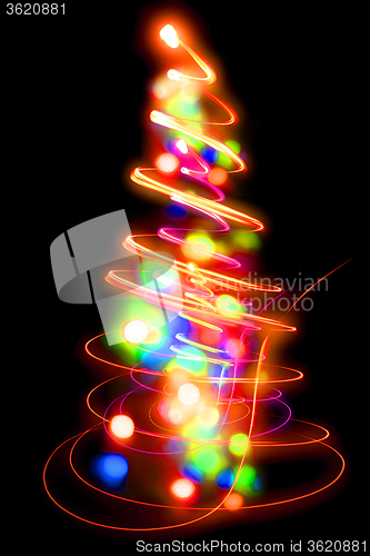 Image of xmas tree from the lights