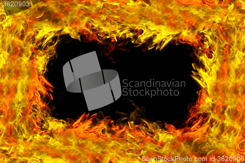 Image of flame (fire) frame isolated on black