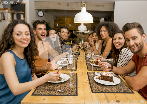 Image of Friends lunching at the restaurant