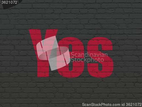 Image of Business concept: Yes on wall background