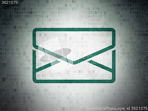 Image of Finance concept: Email on Digital Paper background