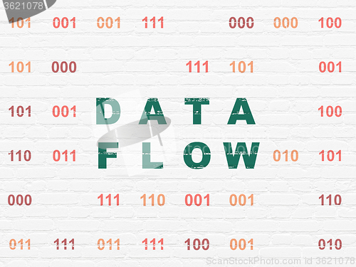 Image of Data concept: Data Flow on wall background