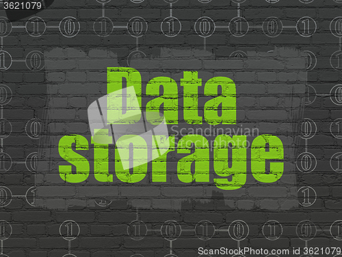 Image of Data concept: Data Storage on wall background