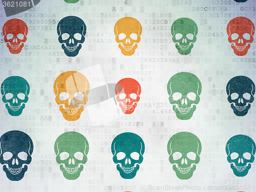 Image of Health concept: Scull icons on Digital Paper background
