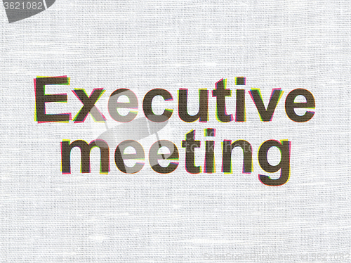 Image of Finance concept: Executive Meeting on fabric texture background