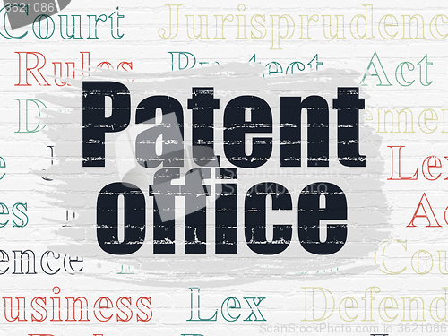 Image of Law concept: Patent Office on wall background