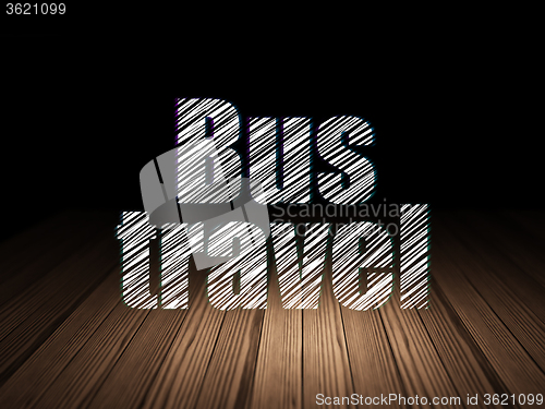 Image of Travel concept: Bus Travel in grunge dark room