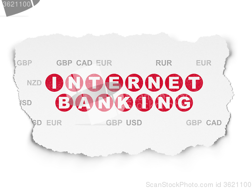 Image of Banking concept: Internet Banking on Torn Paper background