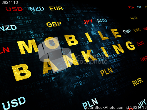 Image of Money concept: Mobile Banking on Digital background