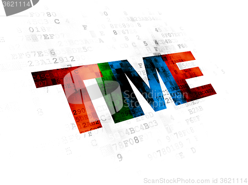 Image of Time concept: Time on Digital background