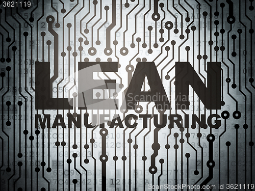Image of Manufacuring concept: circuit board with Lean Manufacturing