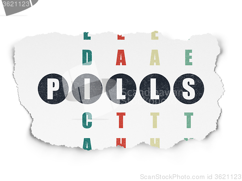 Image of Healthcare concept: Pills in Crossword Puzzle