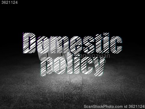 Image of Political concept: Domestic Policy in grunge dark room