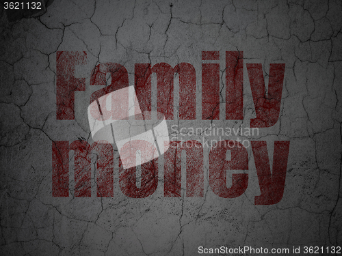 Image of Banking concept: Family Money on grunge wall background