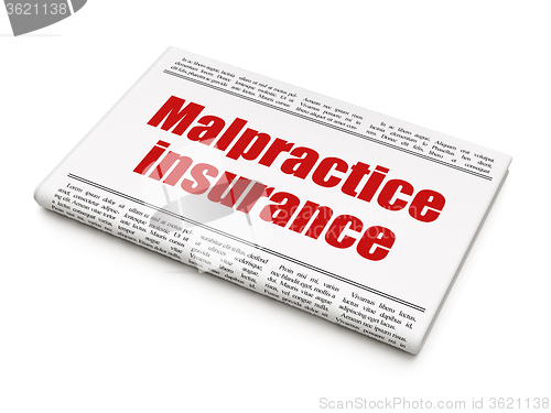 Image of Insurance concept: newspaper headline Malpractice Insurance