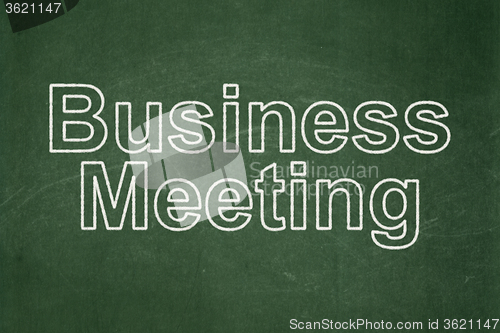 Image of Finance concept: Business Meeting on chalkboard background