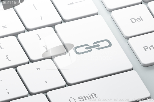 Image of Web design concept: Link on computer keyboard background