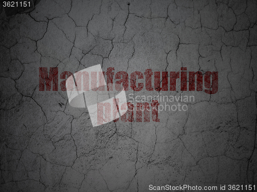 Image of Manufacuring concept: Manufacturing Plant on grunge wall background