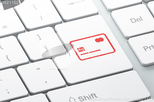 Image of Money concept: Credit Card on computer keyboard background