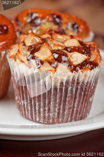 Image of different muffins with apples 