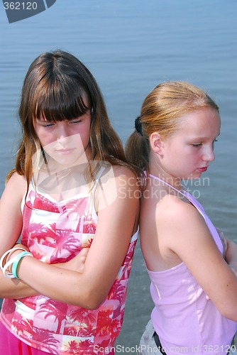 Image of Two girls pouting