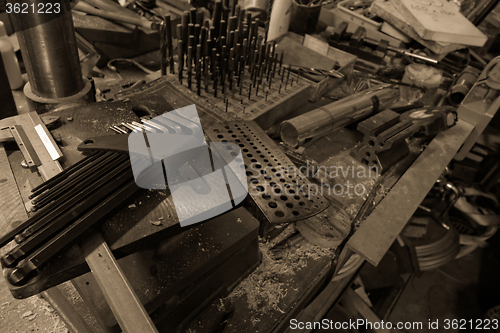 Image of The workshop table tools