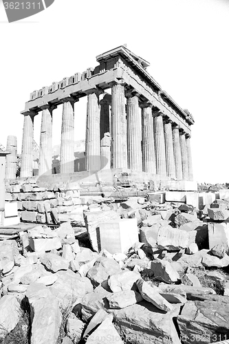 Image of in greece the old architecture and historical place parthenon at