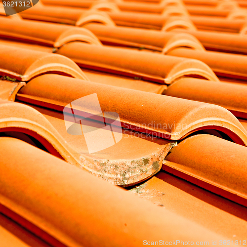 Image of old roof in italy the line and texture of diagonal architecture