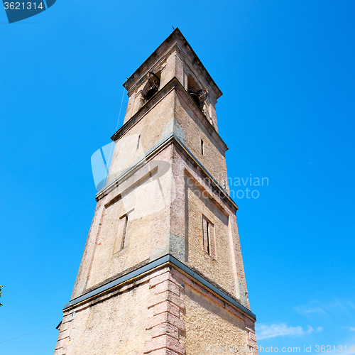 Image of monument  clock tower in italy europe old  stone and bell