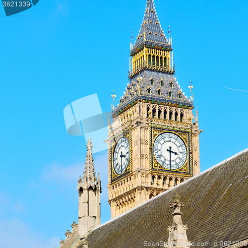 Image of london big ben and historical old construction england  aged cit