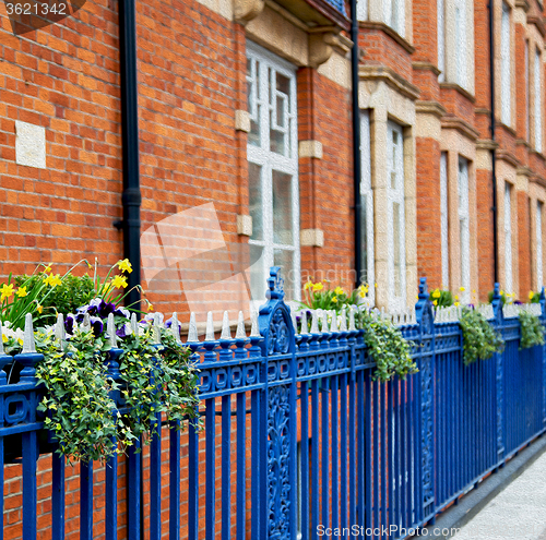 Image of old window in europe london  red brick wall     and      histori
