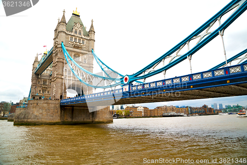 Image of london tower in england old bridge and  